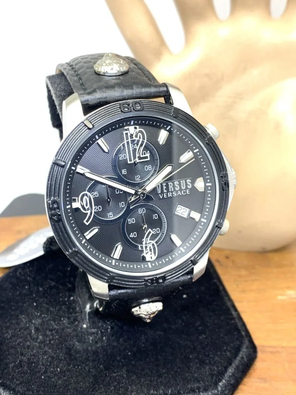 Versus by Versace Men's Watch VSPHJ1021 Quartz Chronograph Leather Band 46mm